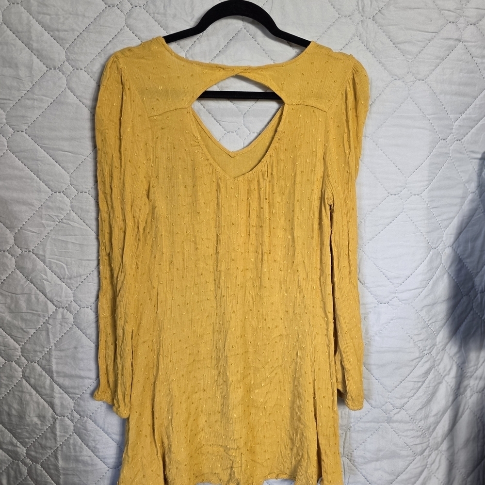 Umgee Floral Embroidered Mustard Blouse Sz M - Picture 6 of 10